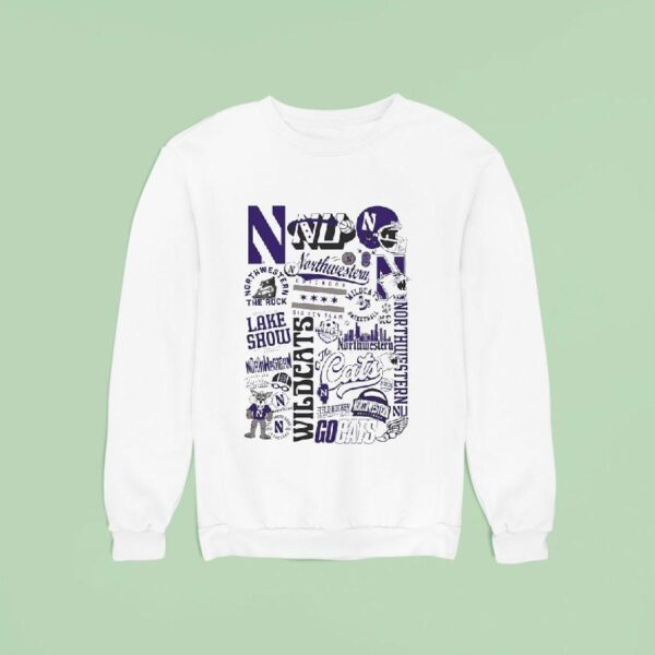 Northwestern Wildcats Lake Show Baseball Football City Skyline And More Sweatshirt