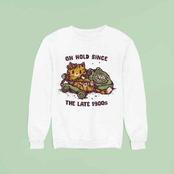 On Hold Since The Late S A Cat On A Telephone Call Sweatshirt