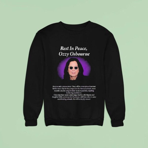 Ozzy Osbourne Black Sabbath Rest In Peace Prince Of Darkness An Icon And A Provocateur Sweatshirt