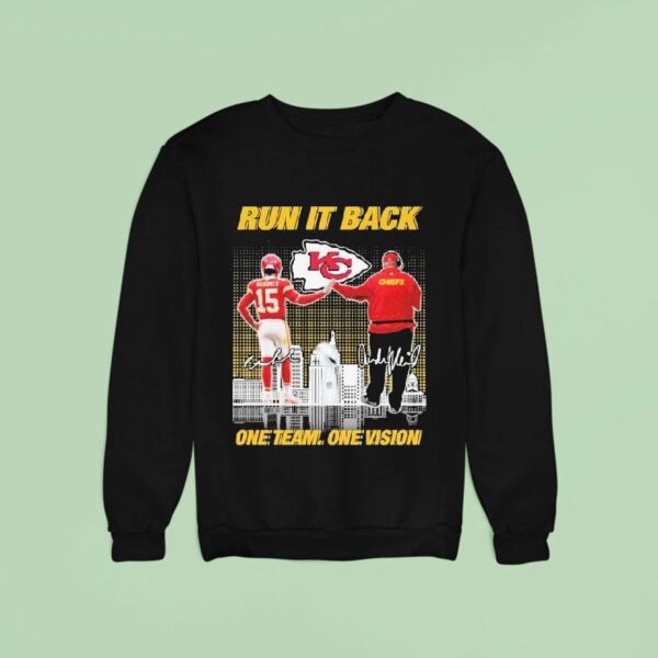 Patrick Mahomes And Andy Reid One Team One Vision Kansas City Chiefs Signatures Sweatshirt