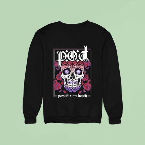 Payable On Death Pod Purple Sugar Skull Sweatshirt