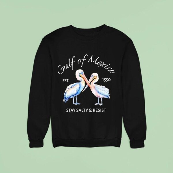 Pelican Gulf Of Mexico Print Stay Salty And Resist Est Sweatshirt