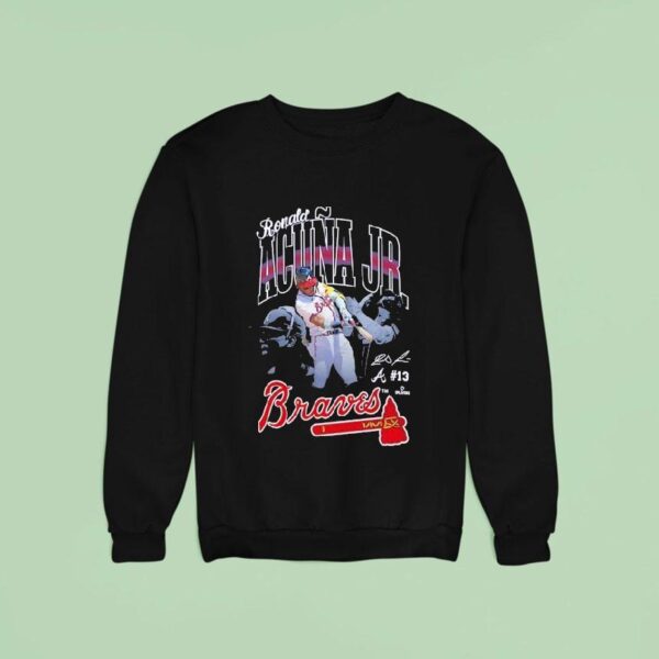 Ronald Acua Jr Atlanta Braves Player Graphic Signature Sweatshirt
