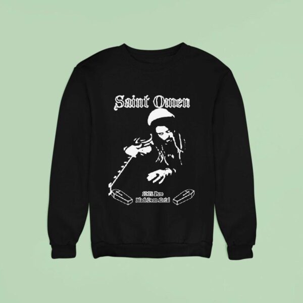 Saint Omen Pure Black Doom Metal Coffin Sweatshirt
