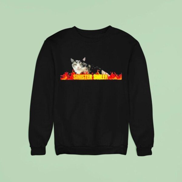 Sinister Sniler Cat Flames Sweatshirt