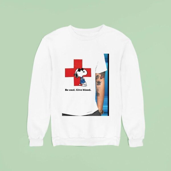 Snoopy Be Cool Give Blood Red Cross Sweatshirt