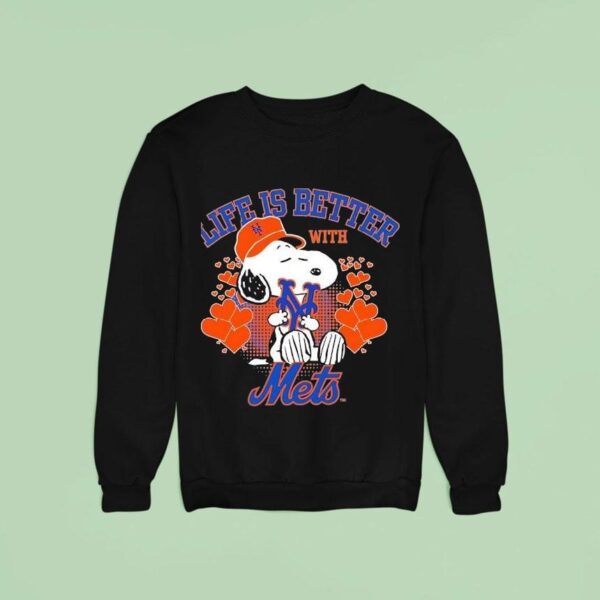 Snoopy Life Is Better With New York Mets Sweatshirt