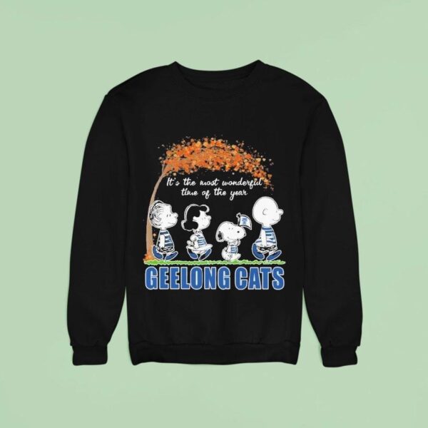 Snoopy The Peanuts Geelong Cats It S The Most Wonderful Time Of The Year Sweatshirt