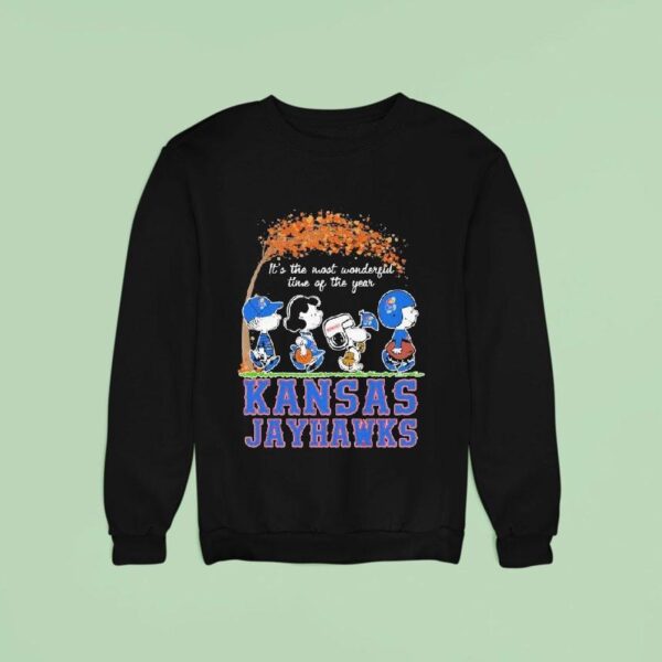 Snoopy The Peanuts Kansas Jayhawks It S The Most Wonderful Time Of The Year Sweatshirt