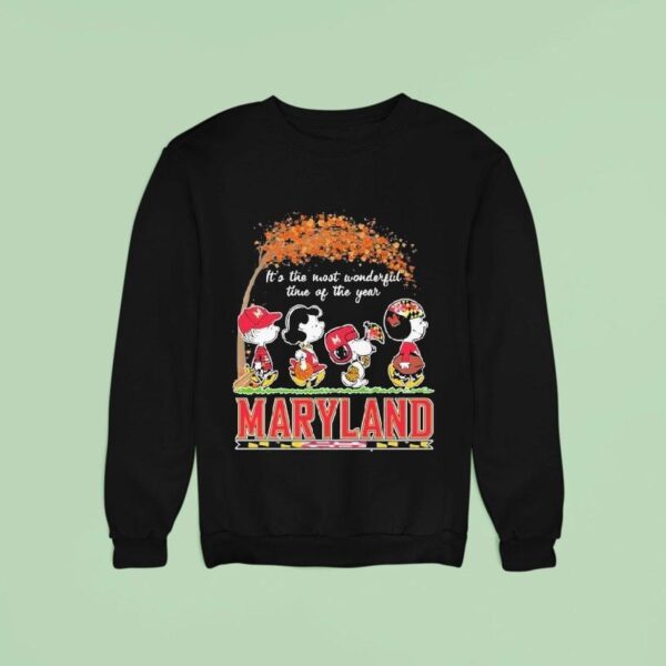 Snoopy The Peanuts Maryland Terrapins It S The Most Wonderful Time Of The Year Sweatshirt