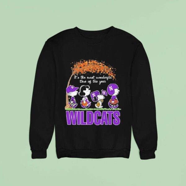 Snoopy The Peanuts Northwestern Wildcats It S The Most Wonderful Time Of The Year Sweatshirt