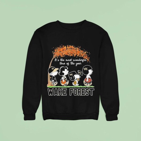 Snoopy The Peanuts Wake Forest Demon Deacons It S The Most Wonderful Time Of The Year Sweatshirt