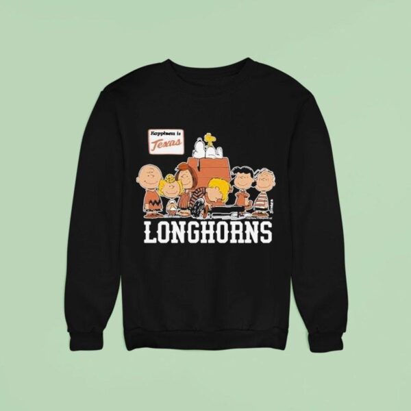 Texas Longhorn X The Peanuts The Gang Happiness Is Texas Sweatshirt