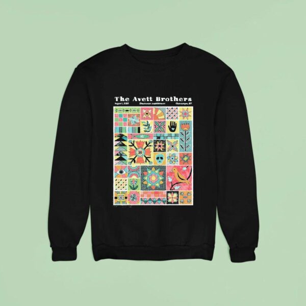 The Avett Brothers At Chautauqua Amphitheater In Chautauqua Ny On August Patchwork Folk Sweatshirt