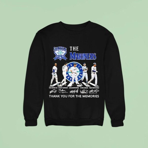 The Seattle Mariners Team Walking Across Thank You For The Memories Signatures Sweatshirt