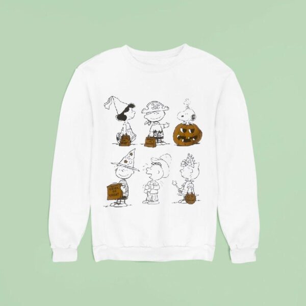 Trick Or Treat Peanuts Charlie Brown Snoopy Lucy Linus Halloween Sweatshirt