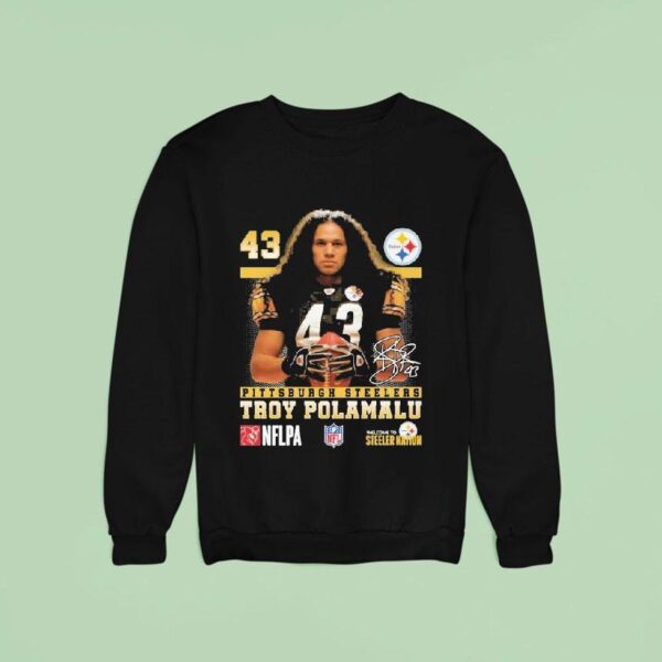 Troy Polamalu Pittsburgh Slers Welcome To Sler Nation Nflpa Signature Sweatshirt