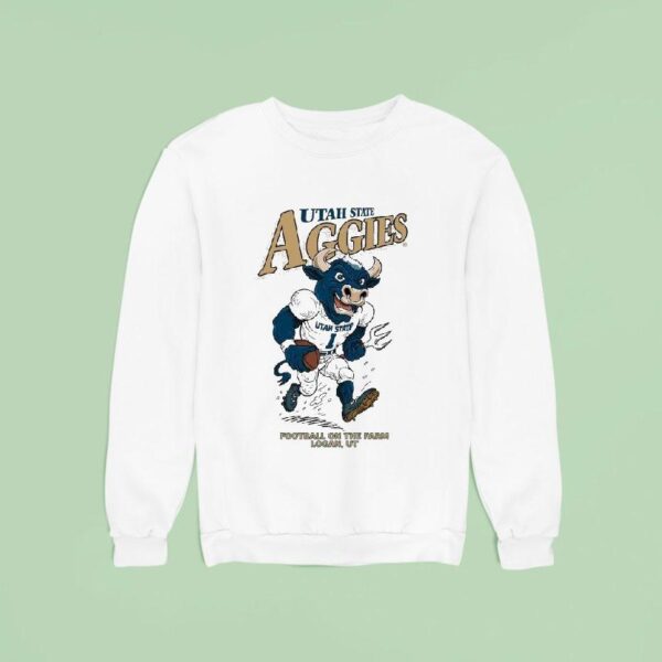 Usu Utah State Aggies Football On The Farm Logan Ut Big Blue Masco Sweatshirt