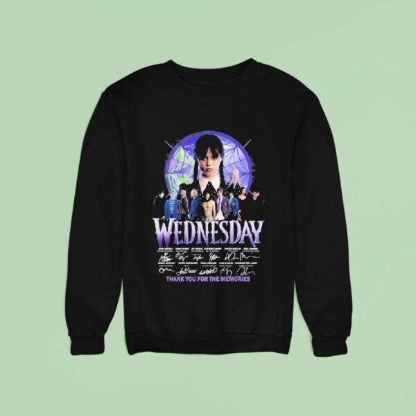 Wednesday Thank You For The Memories Signatures Sweatshirt