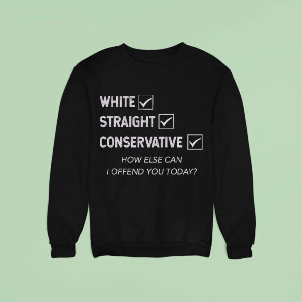 White Straight Conservative How Else Can I Offend You Today Sweatshirt