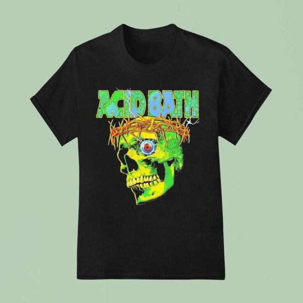 Acid Bath American Tour Skull Crown Of Thorns T Shirt