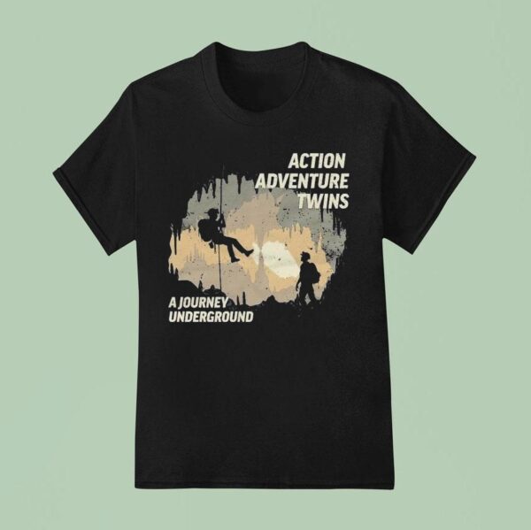 Action Adventure Twins A Journey Underground T Shirt