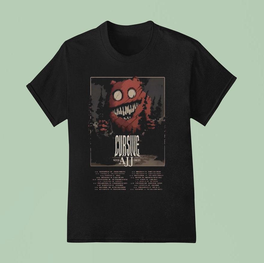 Ajj Midwest And Northeast American Dec Tour Cursive T Shirt