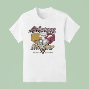 Arkansas Razorbacks Vs Notre Dame Fighting Irish Football Helmet T Shirt