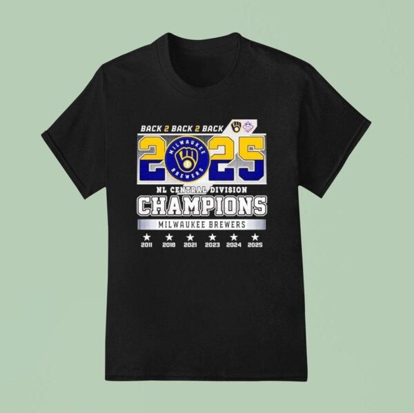 Back Back Back Milwaukee Brewers Nl Central Division Champions T Shirt