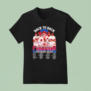 Back To Back Philadelphia Phillies Nl East Division Champions Signatures T Shirt