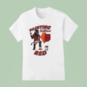 Bison Painting The Midwest Krush Red Indiana Hoosier T Shirt