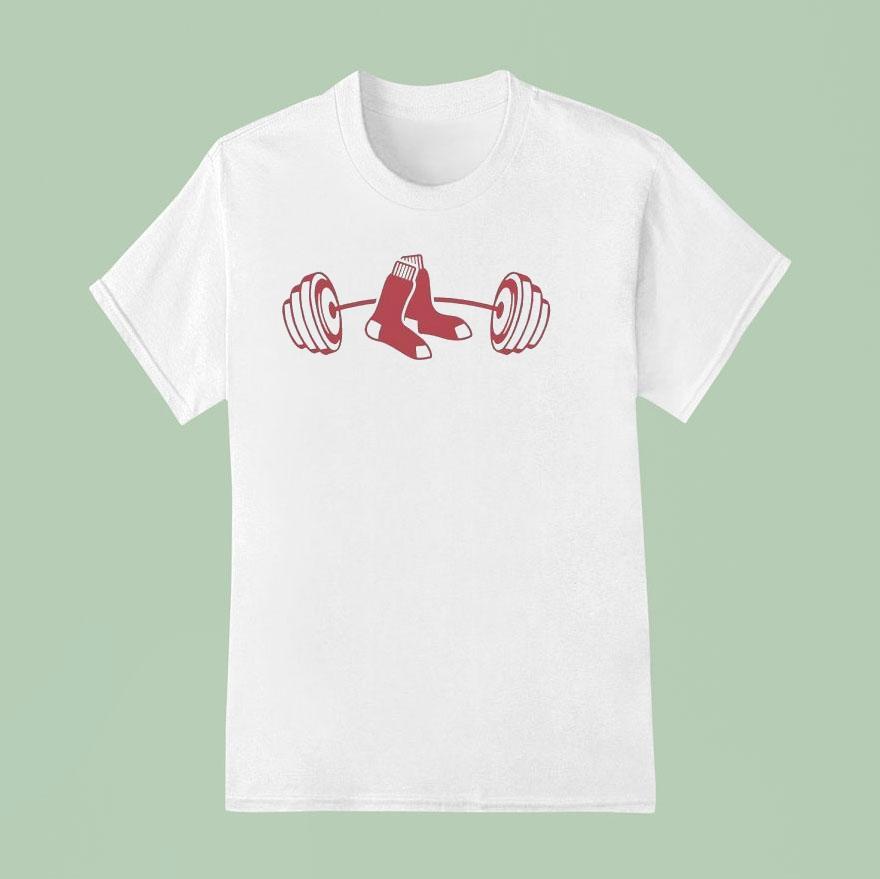 Boston Red Sox Weight Lifting Logo T Shirt