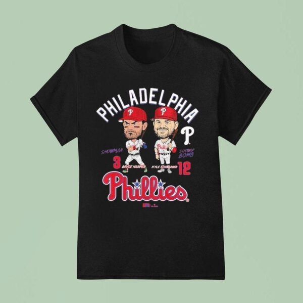 Bryce Harper And Kyle Schwarber Philadelphia Phillies Player Duo Caricature T Shirt