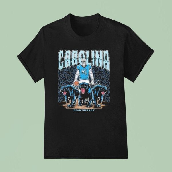 Carolina Panthers Dead Threads Skeleton T Shirt