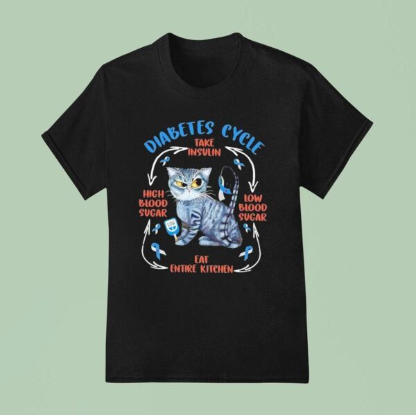Cat Diabetes Cycle Take Insulin Low Blood Sugar High Blood Sugar Eat Entire Kitchen T Shirt