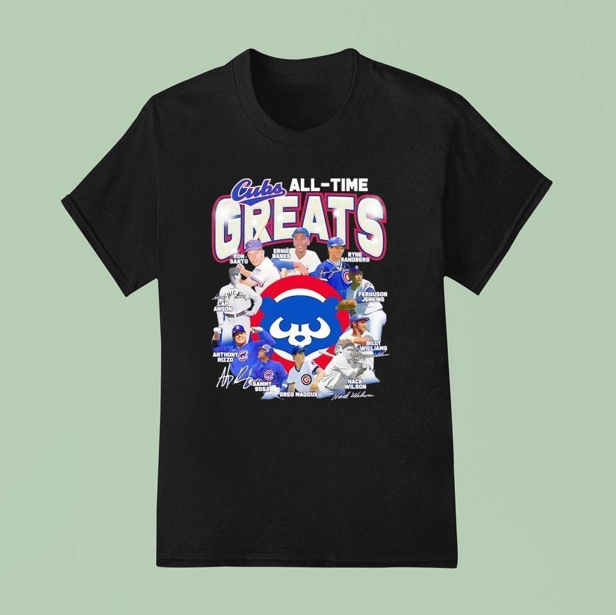 Chicago Cubs All Time Greats Legends Signatures T Shirt
