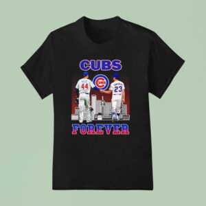Chicago Cubs City Skyline Rizzo And Sandberg Forever Signatures T Shirt
