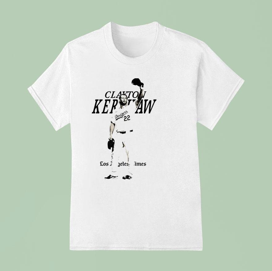 Clayton Kershaw Los Angeles Dodgers Baseball Portrai T Shirt