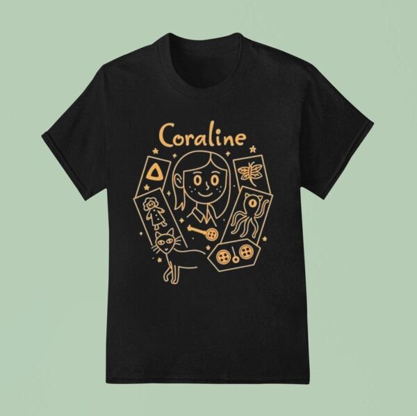 Coraline Creepy Cute Button Eyes T Shirt