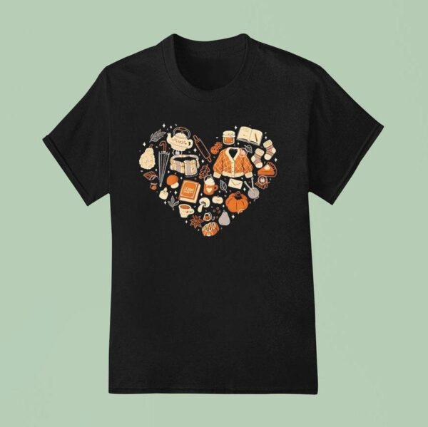 Cozy Autumn Hear T Shirt