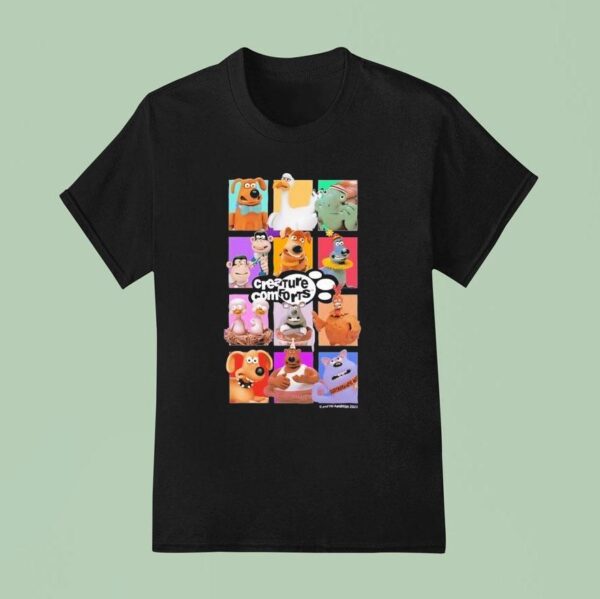 Creature Comforts Nick Park And Aardman Animations Collage Of Characters T Shirt