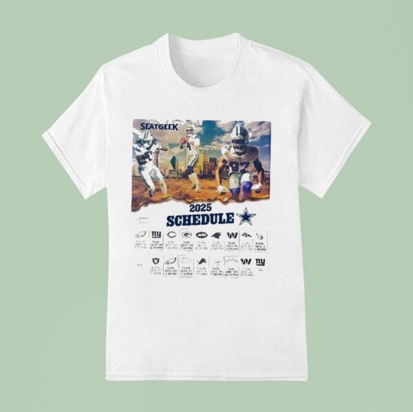 Dallas Cowboys Seatgeek Season Schedule Nfl Football Sports T Shirt