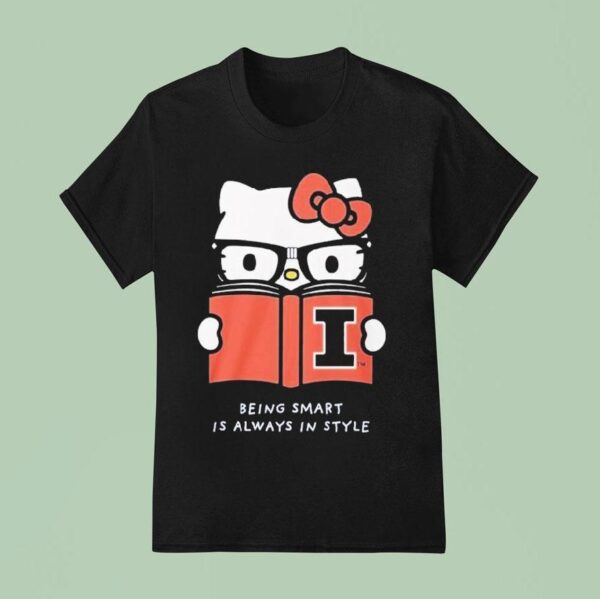 Dave Portnoy Illinois Fighting Illini Hello Kitty Being Smart Is Always In Style Book T Shirt