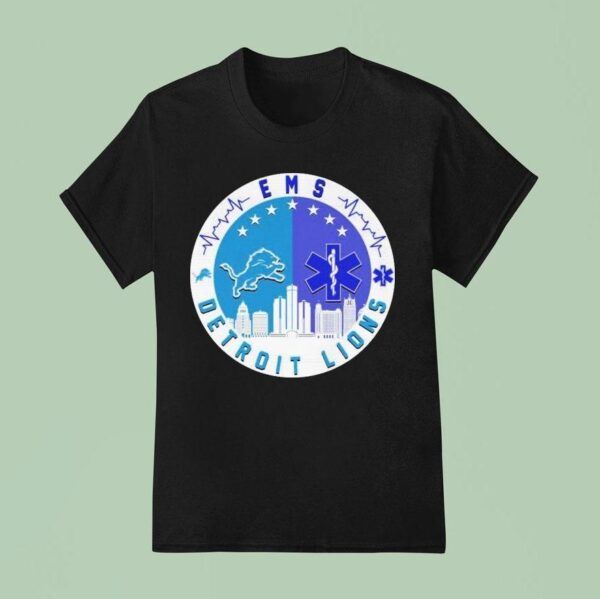 Detroit Lions X Ems Emergency Medical Services Heartbea T Shirt