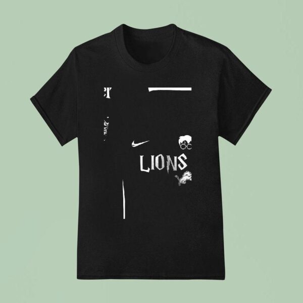 Detroit Lions X Hp Hogwarts Logo T Shirt