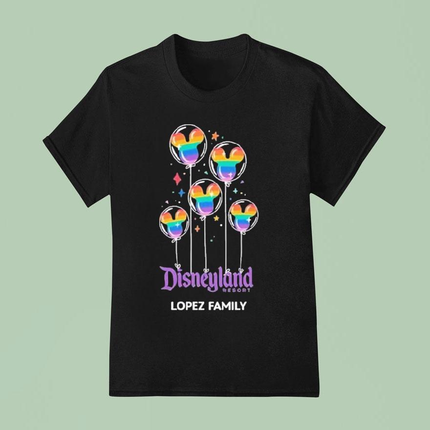 Disneyland Resort Mickey Mouse Lopez Family Balloon T Shirt