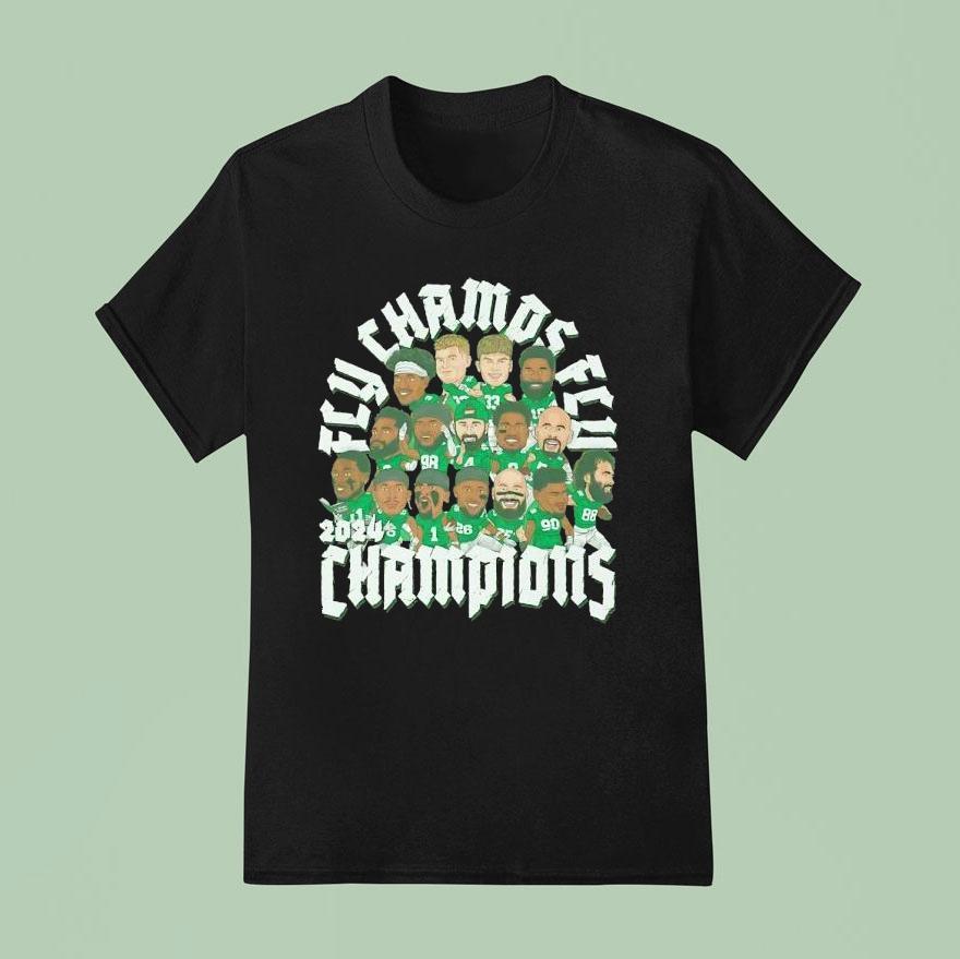 Fly Champs Fly Philadelphia Eagles Champions Cartoon T Shirt