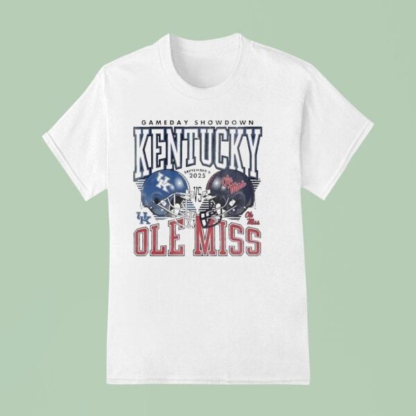 Gameday Showdown Kentucky Wildcats Vs Ole Miss Rebels Football Helmet Retro T Shirt