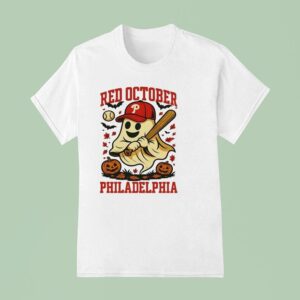 Ghost Red October Philadelphia Phillies Baseball Halloween T Shirt