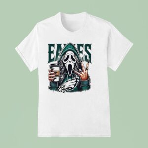 Ghostface Drinking Coffee Philadelphia Eagles T Shirt